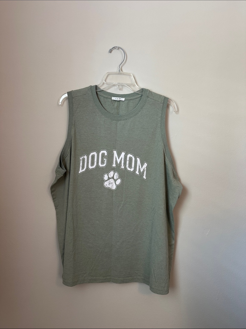 Maurices Olive Green DOG MOM Sleeveless Tank with White Print